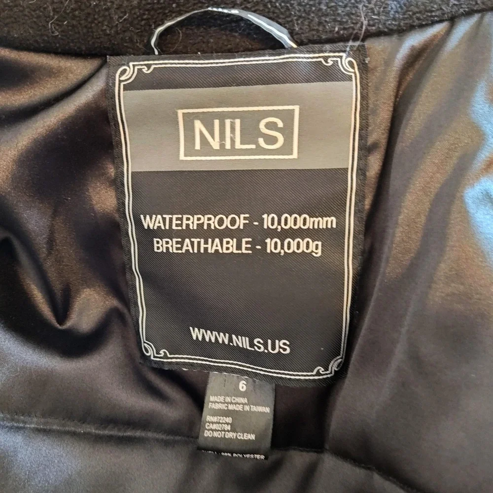 NILS Ski Snow Jacket Womens 6 Red‎ Hooded Waterproof 10k Breathable Herringbone